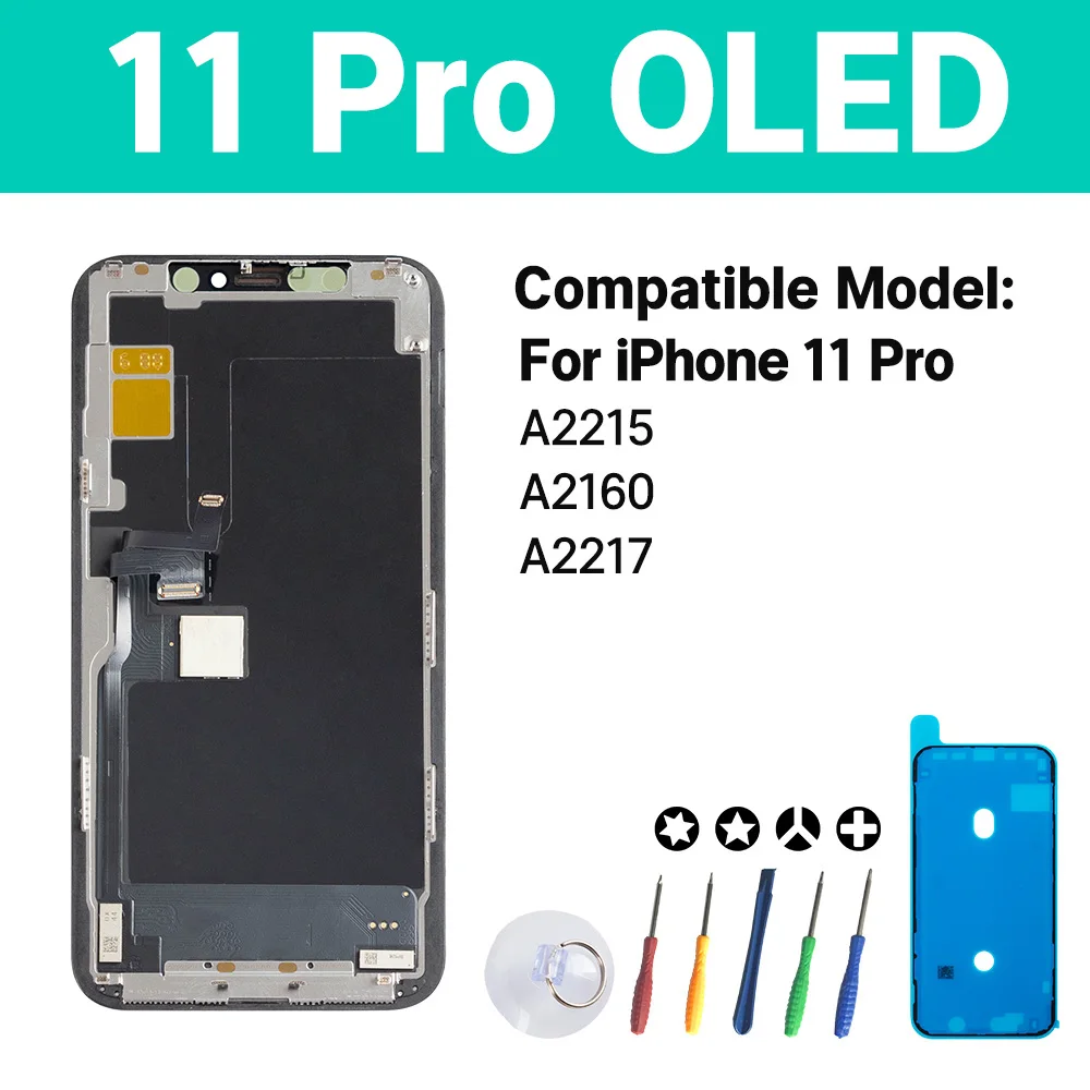 New 100% Test Premium Display for iPhone 11 Pro Screen Touch Screen Replacement for iPhone 11 Pro LCD 3D Touch A2215 A2160 A2217