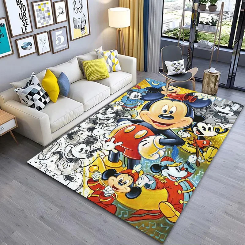 

Mickey Mouse Minnie Large Area Home Rug Living Room Kitchen Non Slip Floor Mat Bedroom Sofa Comfortable Decoration Carpet