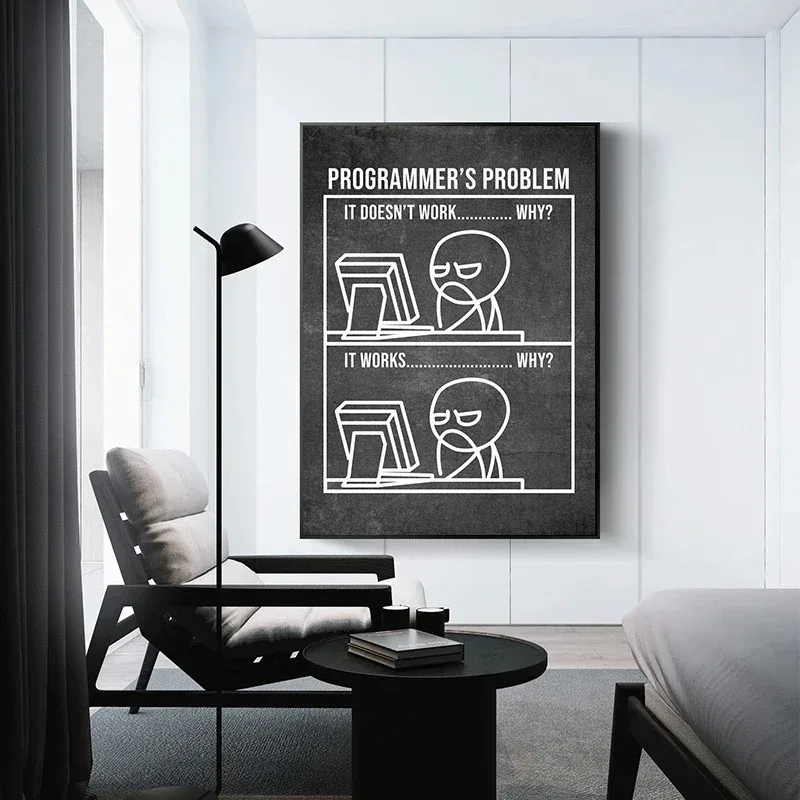 Abstract Gaming Zone Hacker Code Poster Canvas Painting Funny Programmer Quote Wall Art for Living Room Home Decor Cuadros