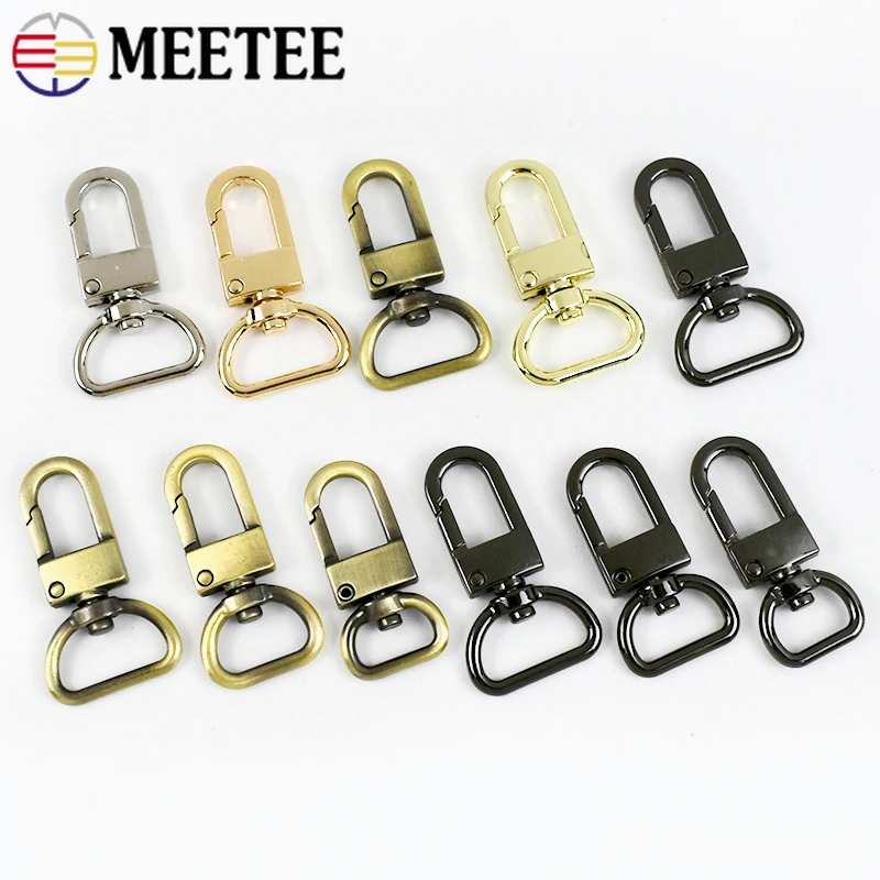 13/16/19mm D Tail Metal Buckles for Bag Strap Dog Leash Swivel Lobster Clasp Webbing Belt Hooks Hanger DIY Hardware Accessories