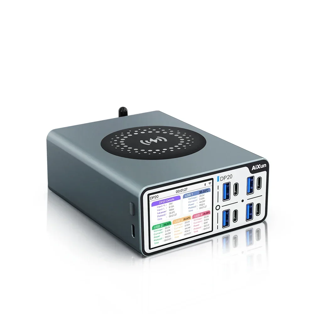 

Aixun DP20 Desktop Fast Charger, 200W Output, Supports Wired Wireless Charging, Good Heat Dissipation And More Security