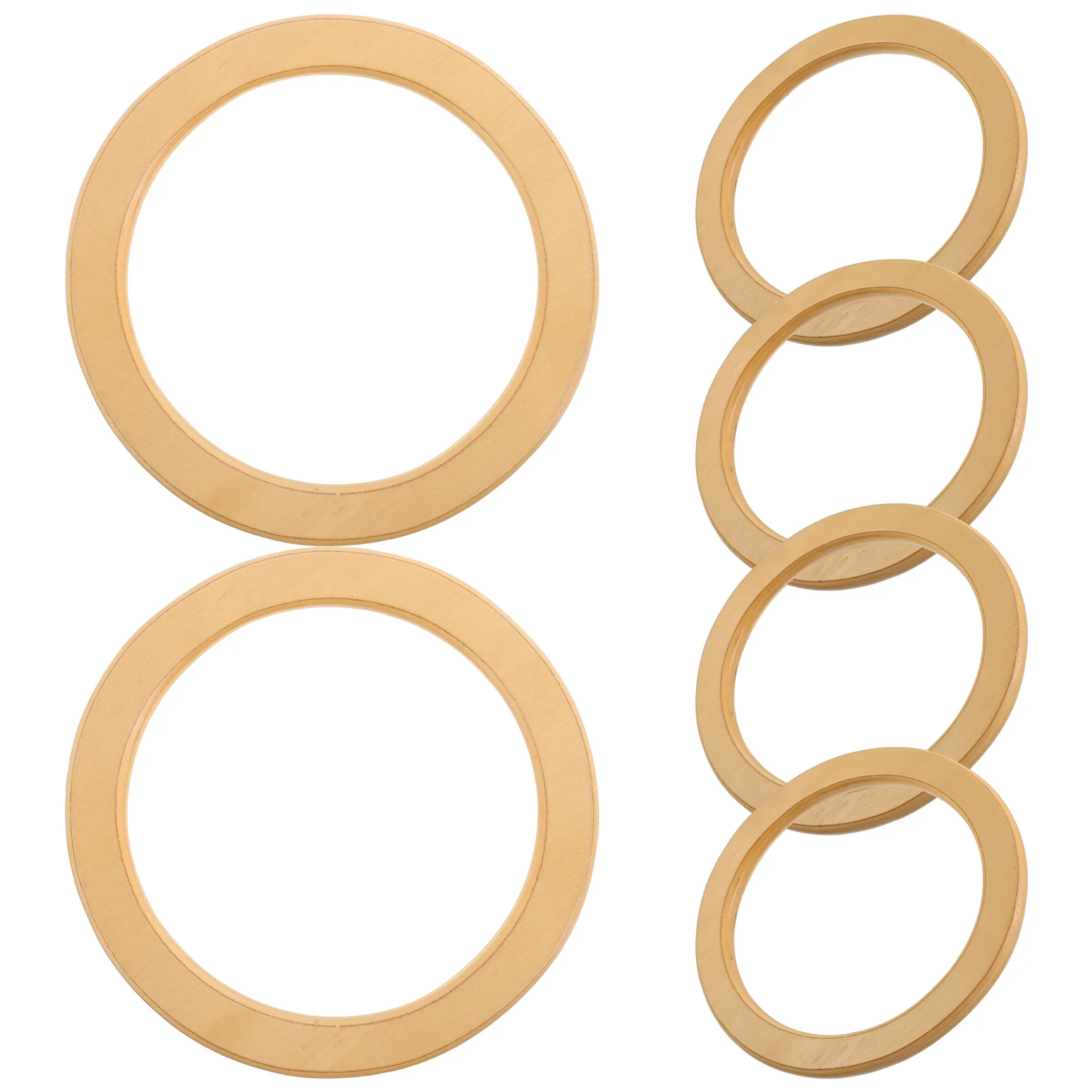 

6Pcs Circular Wood Handle Replacement for Bags DIY Tote Purse Making Handbag Grip Beach Market Bag Hardware Natural Aesthetic