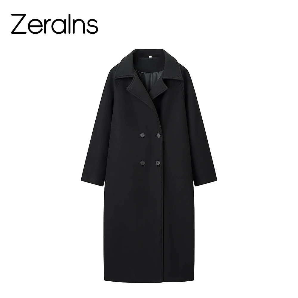 

ZERAINS 2025 autumn new women's clothing fashionable temperament casual daily trend versatile solid color woolen coat