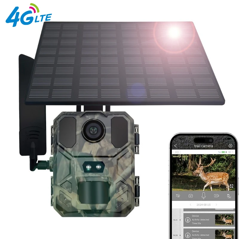 

4G Solar Outdoor Hunting Camera 4K Mini900Pro APP Remote Mobile Control To View Photos and Videos Anytime Solar Lithium Battery