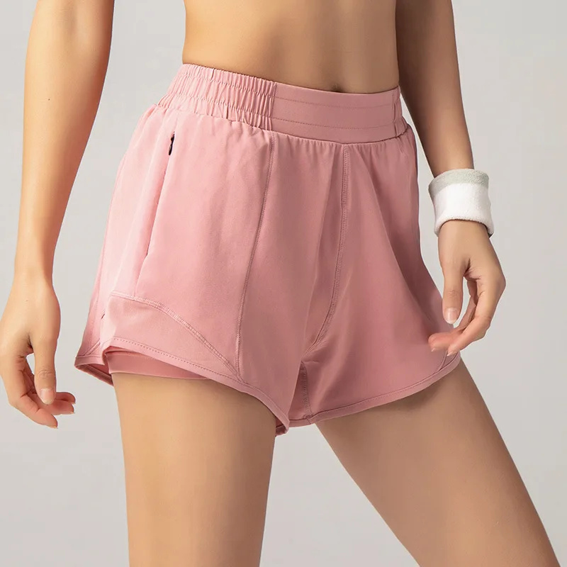 Pantalones cortos deportivos para mujer, ropa deportiva de entrenamiento de doble cubierta, 2 en 1, para correr, gimnasio y playa, 2023