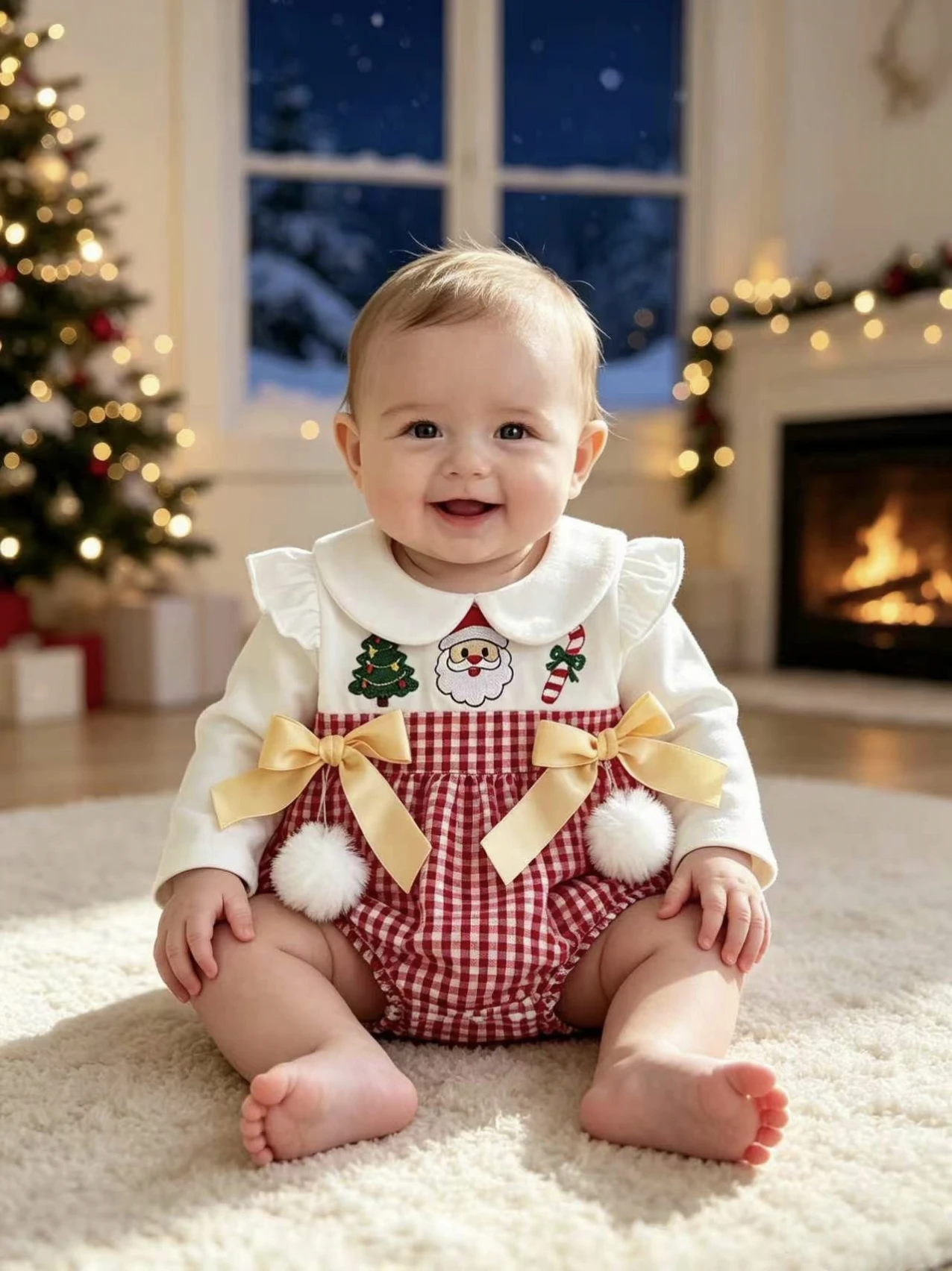 ชุดรอมเปอร์คริสต์มาสสำหรับเด็ก - Embroidery Xmas Decorations บทวิจารณ์และราคา