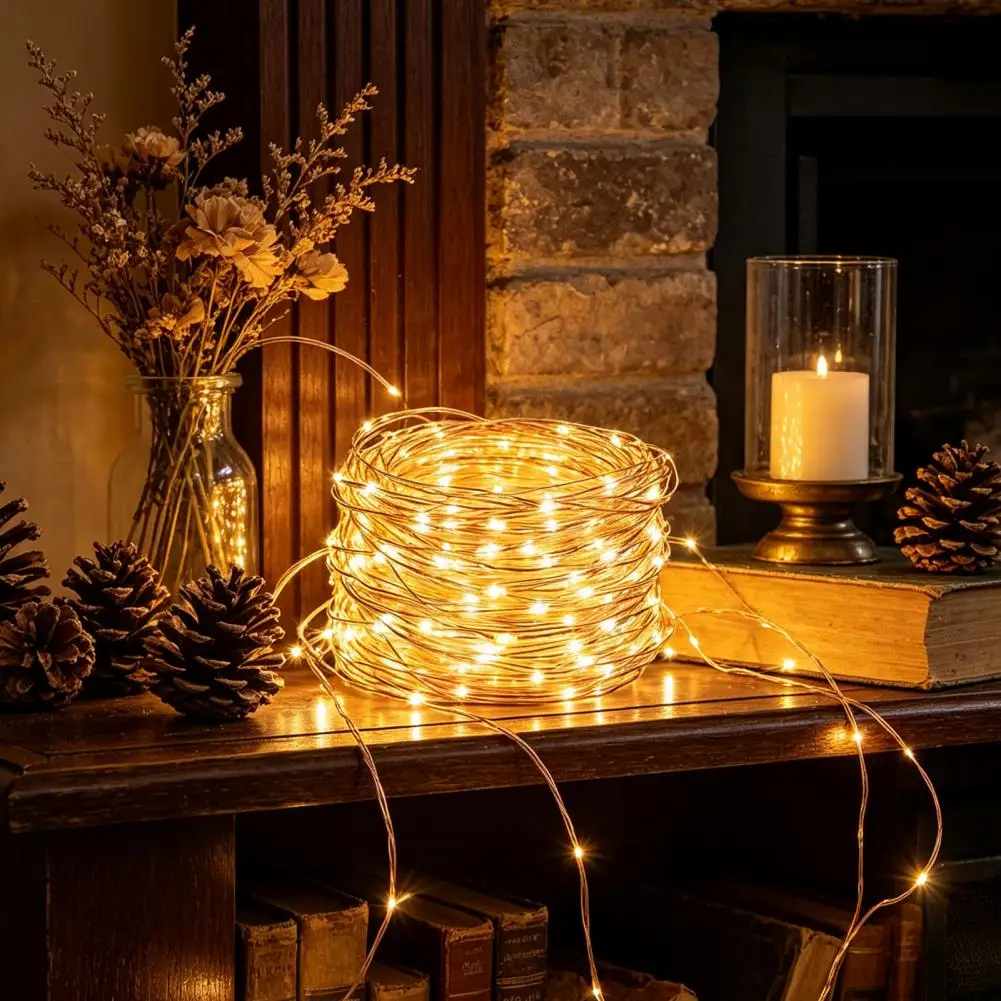 USB LED String Lights Copper Silver Wire Garland Light Waterproof LED Fairy Lights For Christmas Wedding Outdoor Decoration