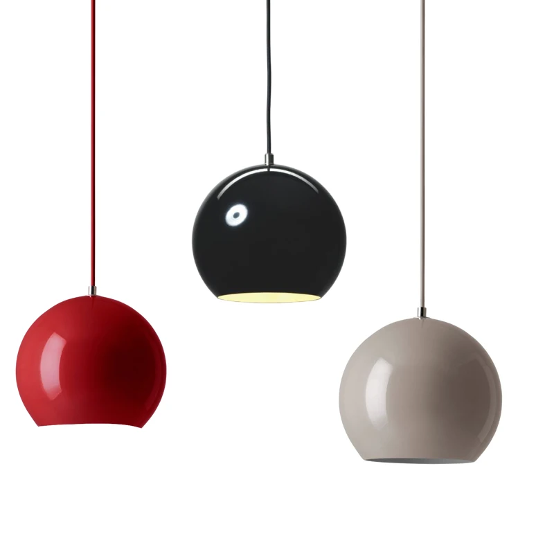 Lámpara colgante de Metal moderna, roja, negra, gris, bombilla E27, lámpara LED para dormitorio, comedor, cocina, longitud del cable ajustable