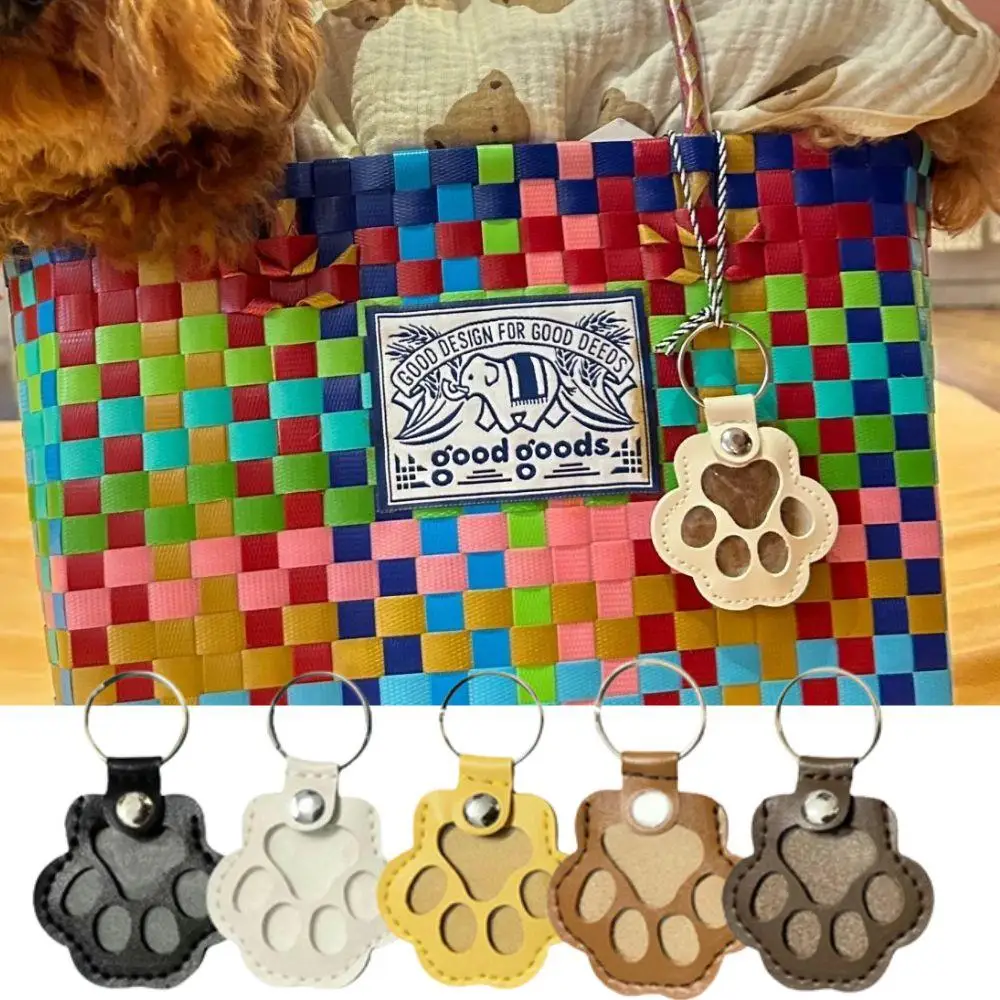 

Pet Paw Keychain Cat Hair Storage Container Portable Keychain Pendant Homemade Pet Memorial Keychain Cute Paw Shape Bag Pendant