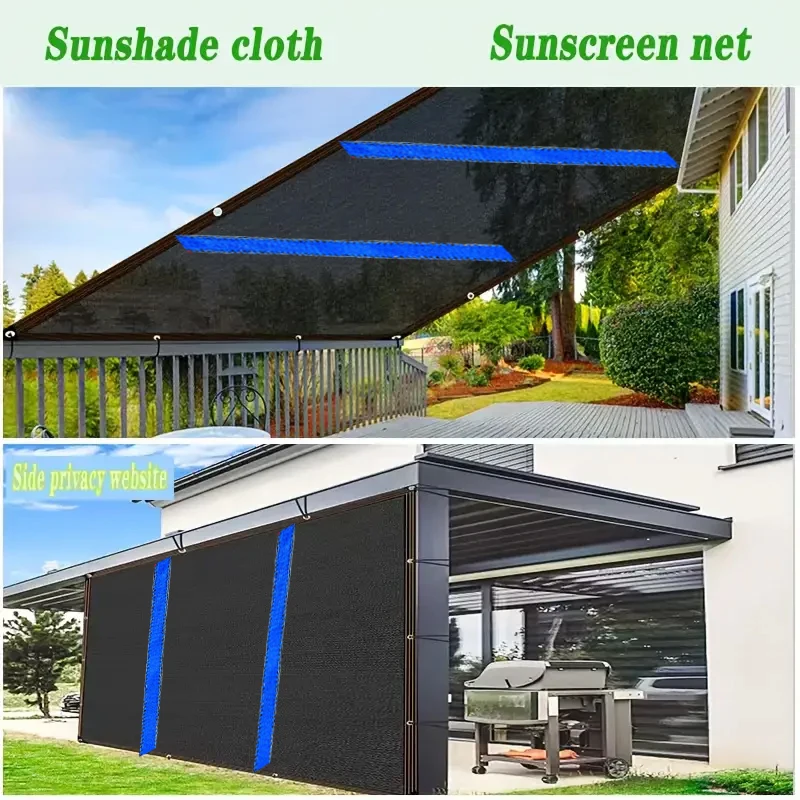Sun shade Sail Large Sun Shelter Anti-UV 4mx4 5x5 6x6 8x8 10x10 Outdoor Yard Garden Balcony Camping Black Blue Sunshade Sail