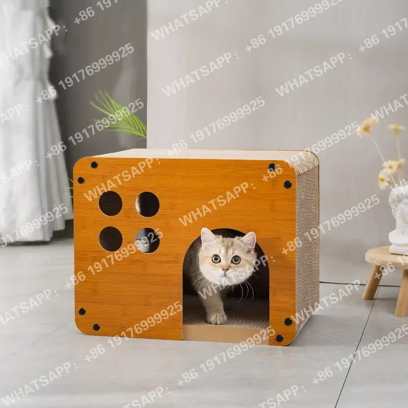 maison-pour-chat-en-bois-massif-lit-pour-chat-detachable-toutes-saisons-papier-ondule-respirant-nid-pour-chats-fournitures-pour-animaux-de-compagnie-bricolage