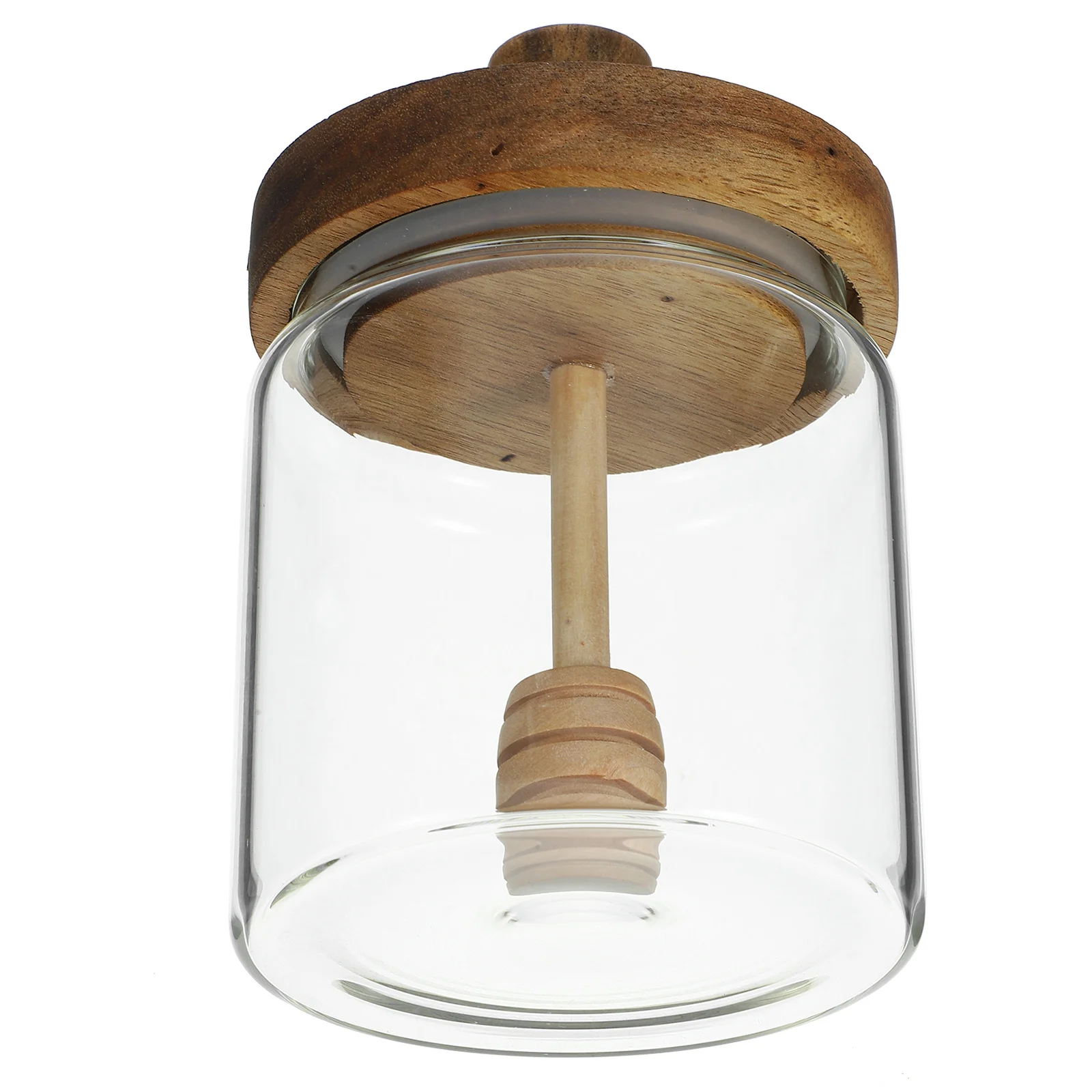 

1pcs Clear Glass Honey Jar With Lid Dipper Airtight Honey Storage Container Kitchen Syrup Dispenser Jar For Salt Sugar Granules