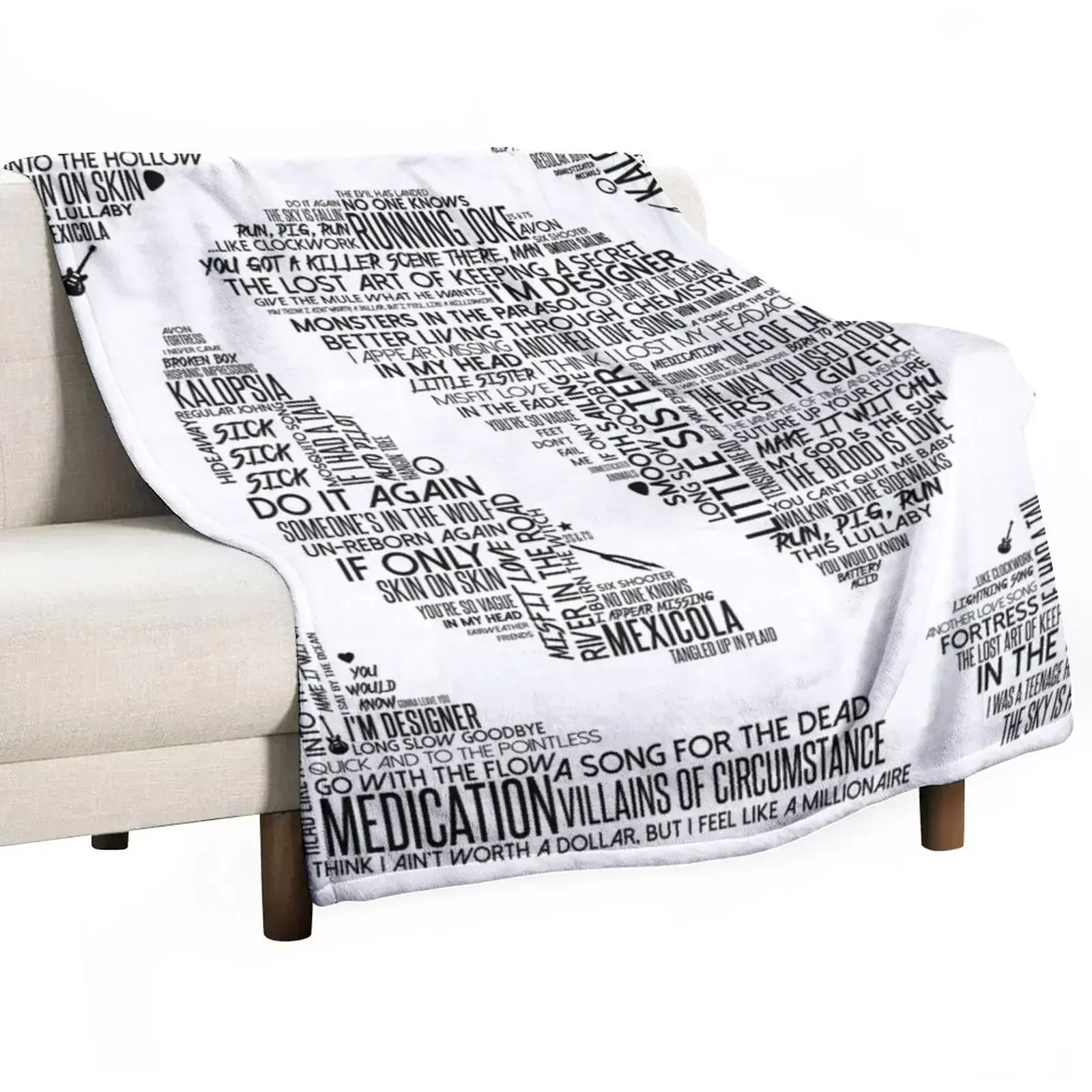 Queens of the Stone Age Song Titles In Q Throw Blanket Thermals For Travel Soft Big Luxury Designer Blankets