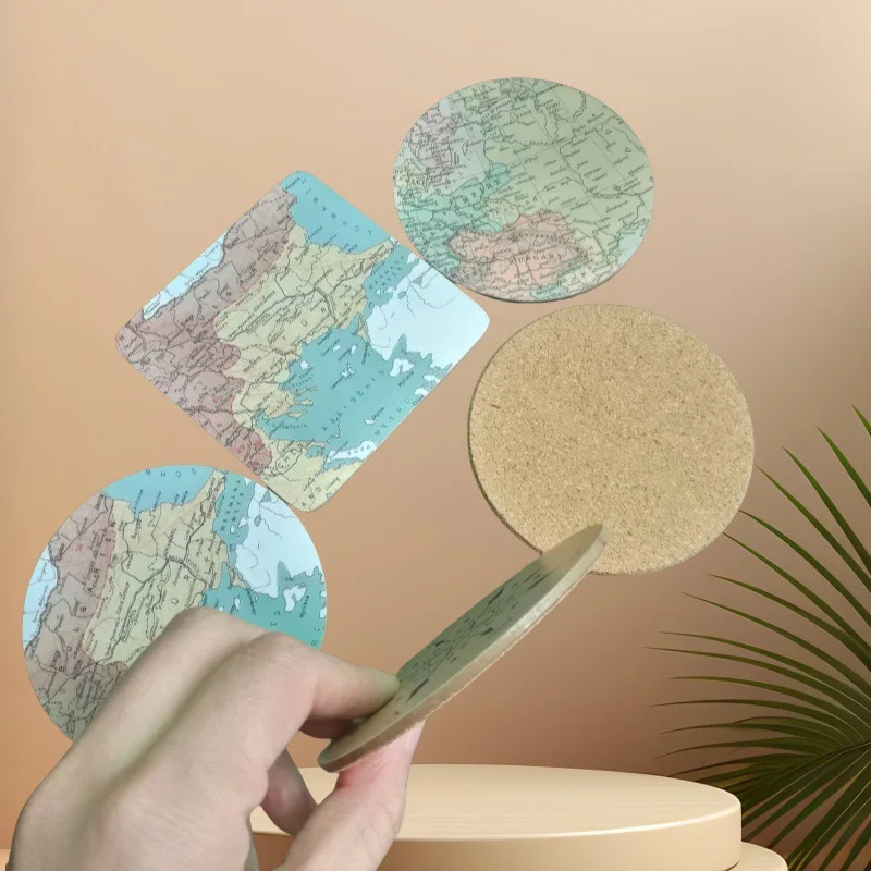 

MDFMedium Fiberboard Cork Edged Round Square CoasterFSCCertified Cork Coaster Customizable