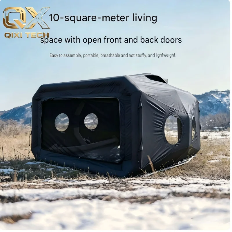 Leader Space Capsule Inflatable Tent TC Cotton Camping Cold-proof Rainproof Quick-inflation Portable 10 sq m Room