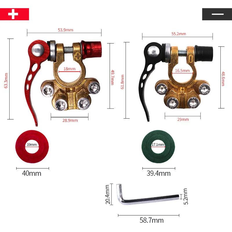 12V 24V Automotive Car Top Post Battery Terminals Wire Cable Clamp Terminal Connectors Quick Disconnect Auto Cables