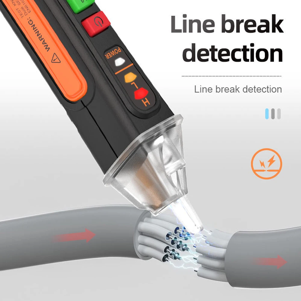 Berührungs loser Spannungsdetektor-Schaltung tester Zwei bereichs spannung 12V-1000V Live-Kabel-Tester mit Alarm taschenlampe