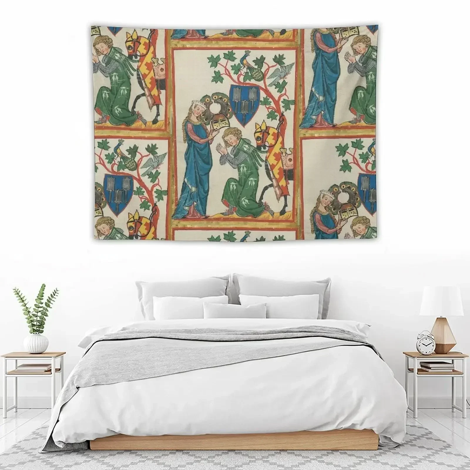 

Medieval German Minne art Tapestry Korean Room Decor Japanese Room Decor Tapestry