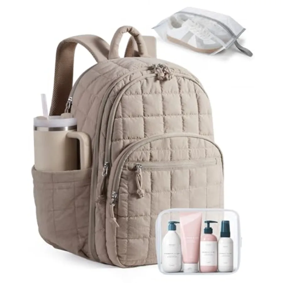 

College Laptop Backpack, Travel Backpack for Women, Quilted Airle Approved Carry On Backpack Fits ch Laptop, Personal Item Trav