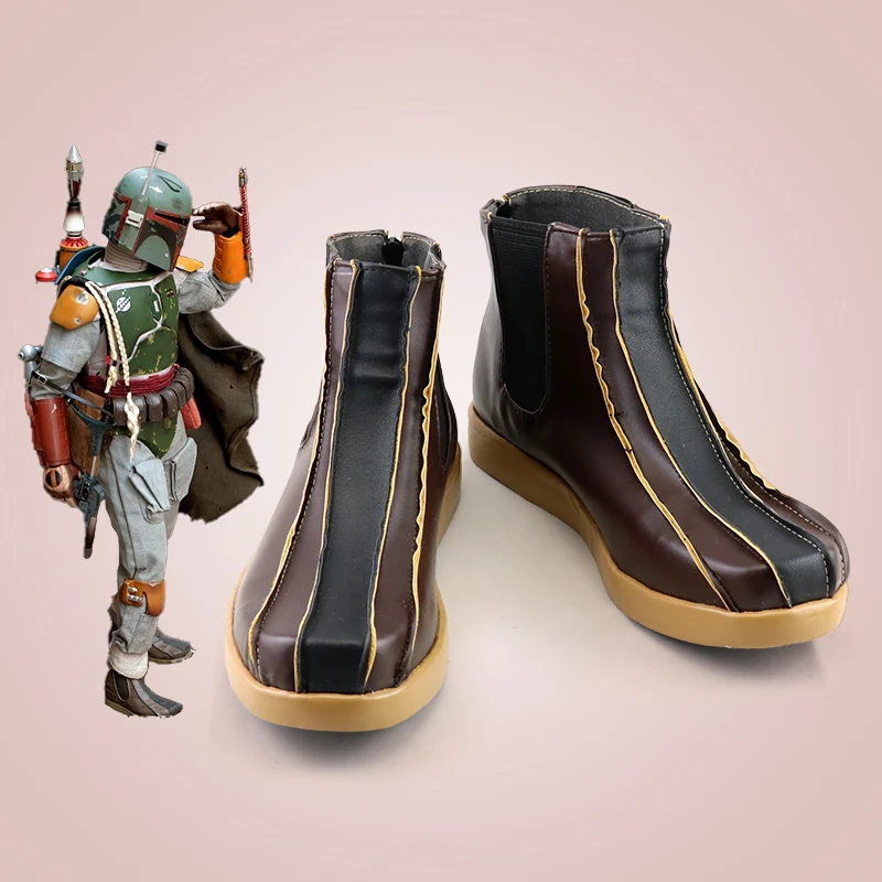 

Boba Fett Cosplay Shoes PU Leather Boots Halloween Carnival Props Custom Made