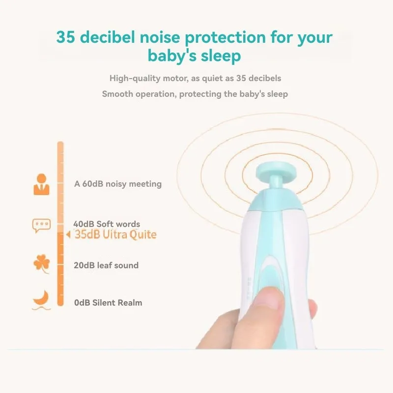 

AC93-Multifunctional Baby Electric Nail Trimmer Set Quiet Operation Nail Grinding Tool Functionality