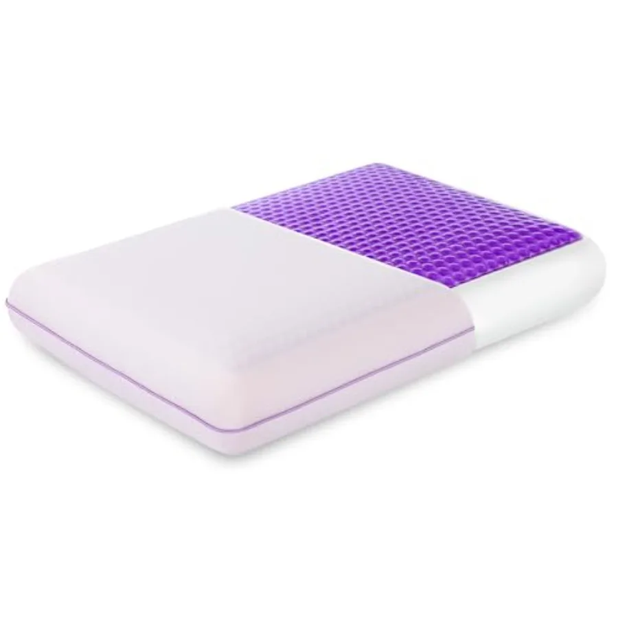

Cooling Gel Memory Foam Pillow - Reversible Cooling Cover Neck Support for Side Back and Stomach Sleepers Removable and Machine