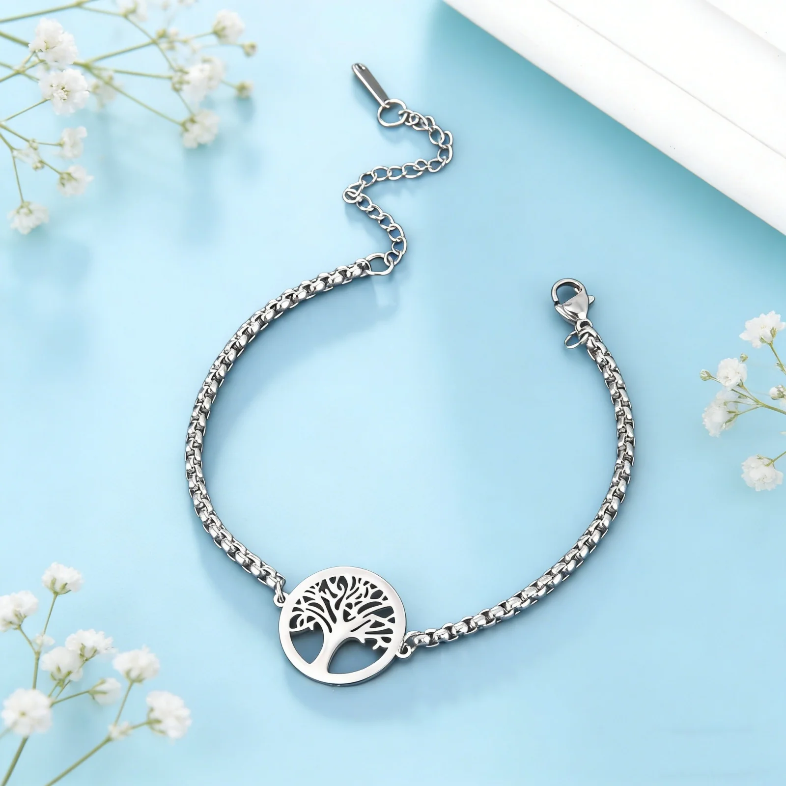 Tree of Life Charm Bracelet Viking Stainless Steel Adjustable Chain Bracelets Pulsera Amulet Jewelry Gift for Women Men view 3
