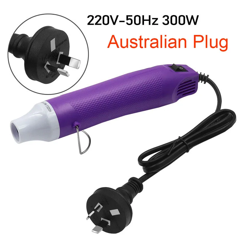 300W Soft Pottery Hot Air Gun Shrink Wrapping DIY Handy Plastic Welding Staples Automotive Heat Fan Hand Tools For Mechanic