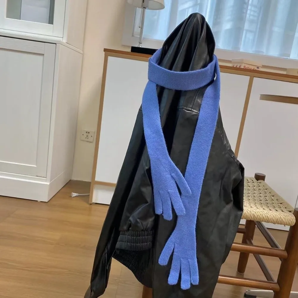 

Легкий шарф с маленькой ладонью, однотонный длинный и тонкий шарф из акриловых волокон, многофункциональный креативный пояс в корейском стиле