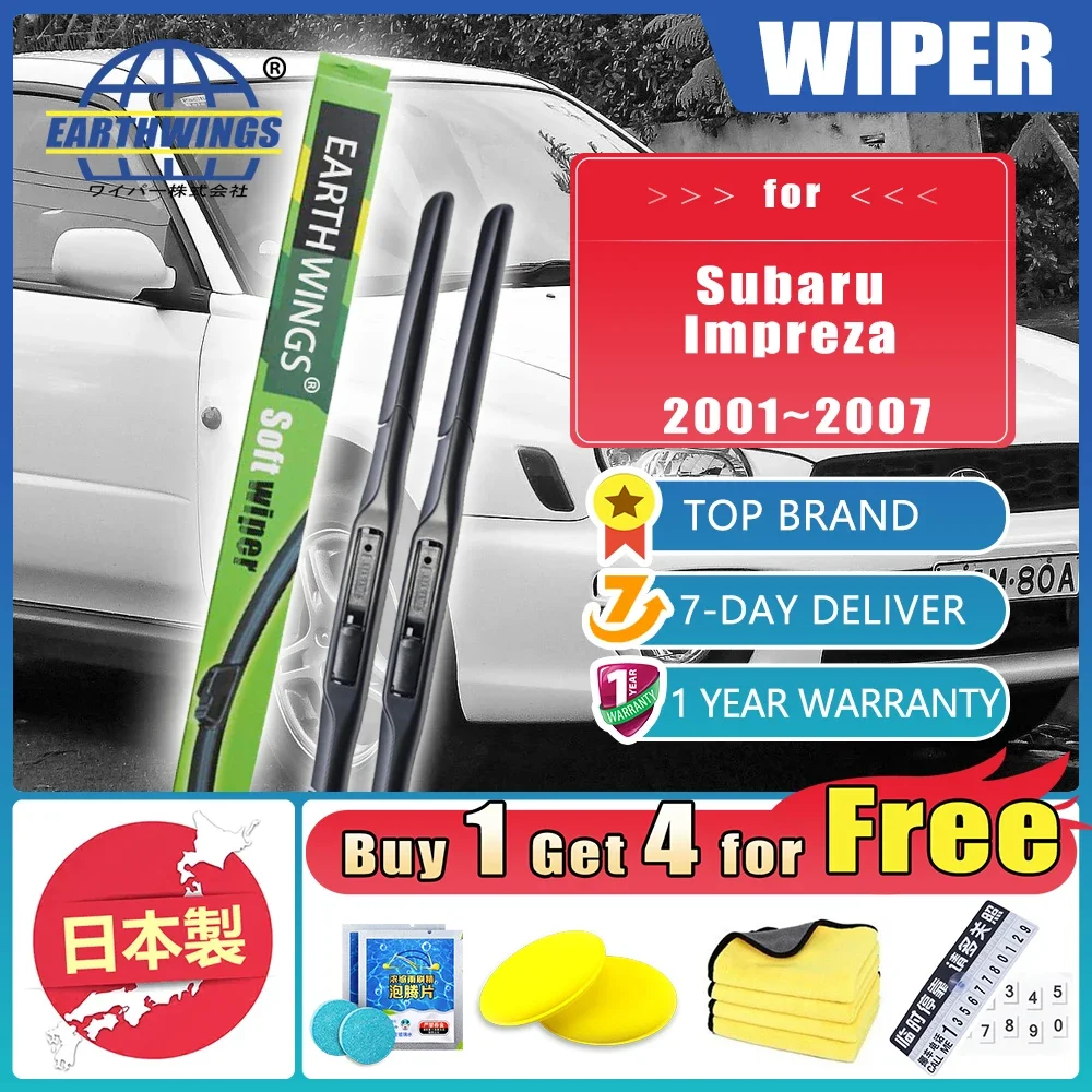 For Subaru Impreza GD GG Sedan 2001~2007 2004 2002 Car Front Rear Wiper Auto Blades Brushe Windshield Accessories Sticker 22