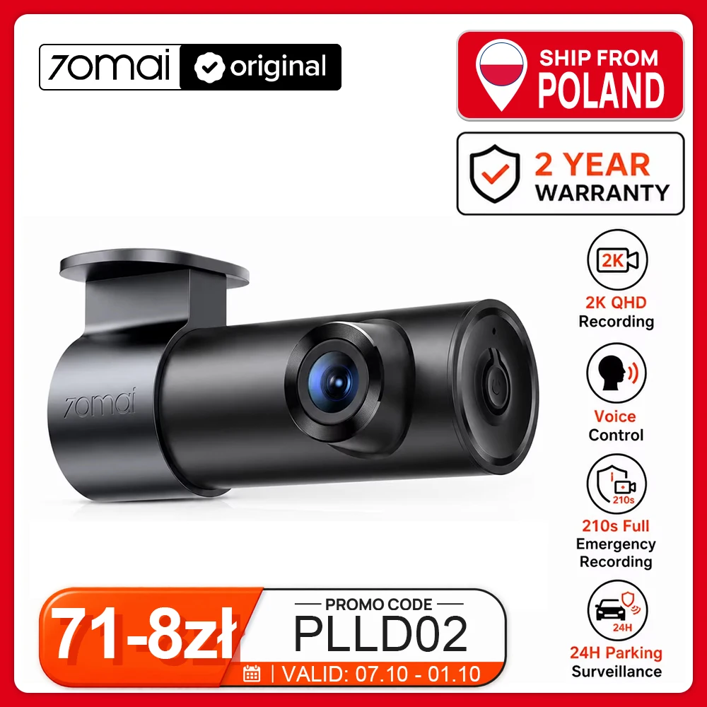Wideorejestrator 70mai M310 Plus 2K | Wysyłka z PL | $27.60 @ AliExpress