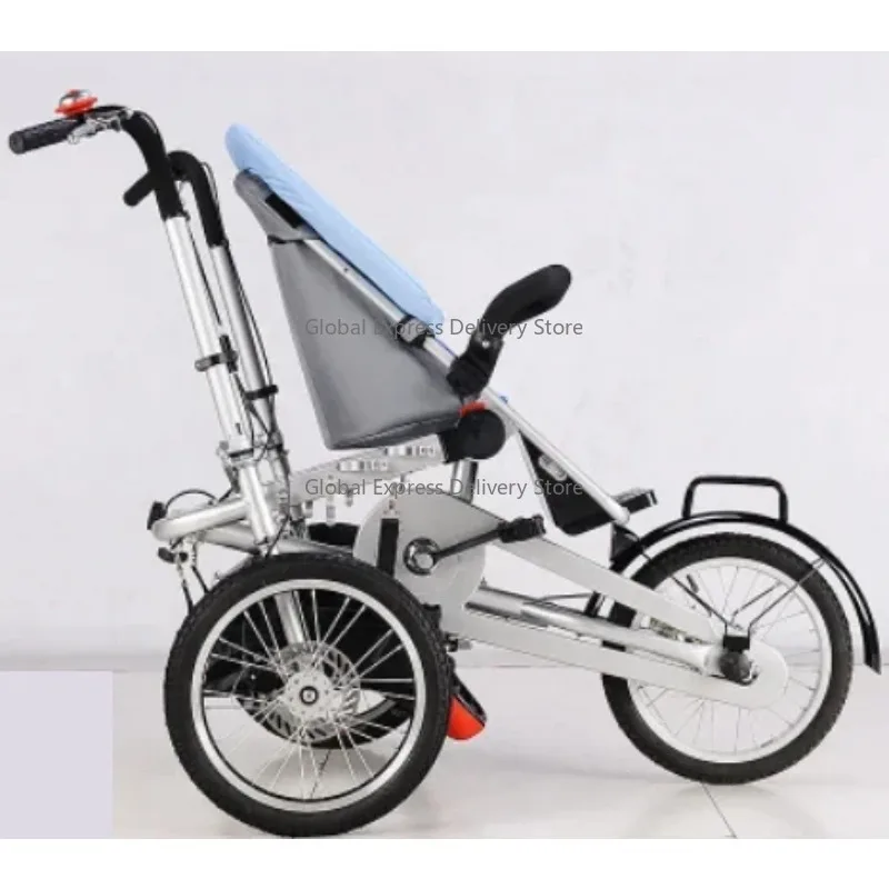 Passeggino pieghevole per bici mamma e bambino