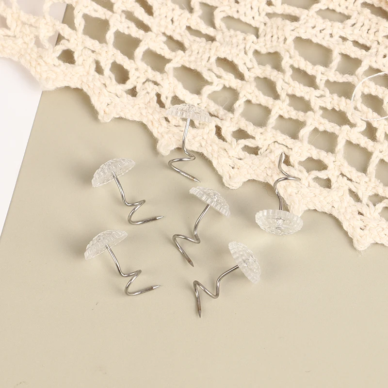100 Pcs Clear Heads Twist Pins Fastener for Upholstery Blanket Chair Sofa Fixing Decorate Pins Repair Loose Drapery Pins