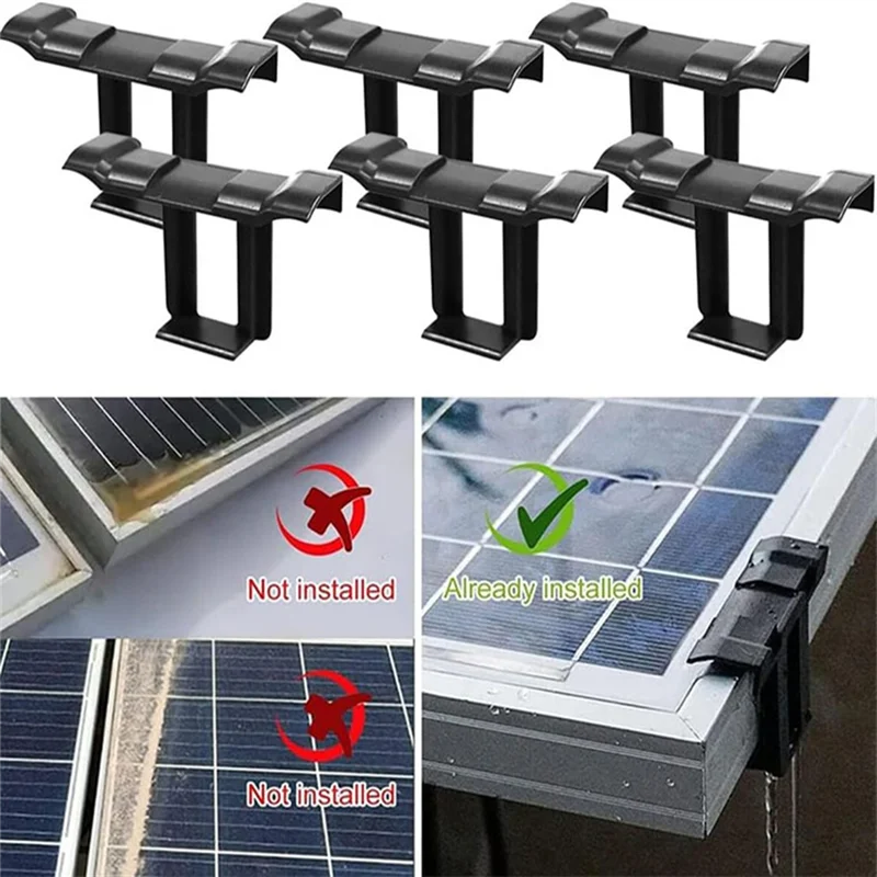

RMWIN-30PCS PV Panel Drainage Buckle PV Plate Solar Panel Water Drain Clip Forsolar Panel Draining 33Mm Black