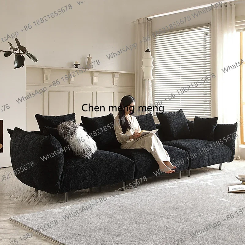Apartment Luxury Black Sofas Wood Comfortable Style Designer Living Room Sofa Choice Italiano Modern Muebles Trendy Furniture