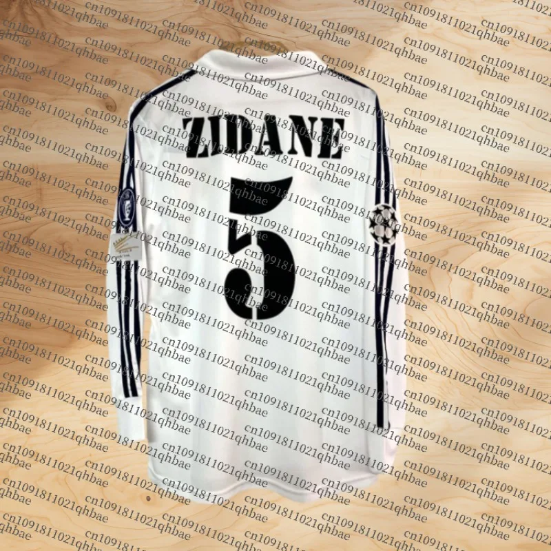 Replica classica vintage Estate 2001-2002 Zidane # Maglia da calcio kit casa/trasferta manica lunga 5 Polo Soccer Sport per adulti/bambini