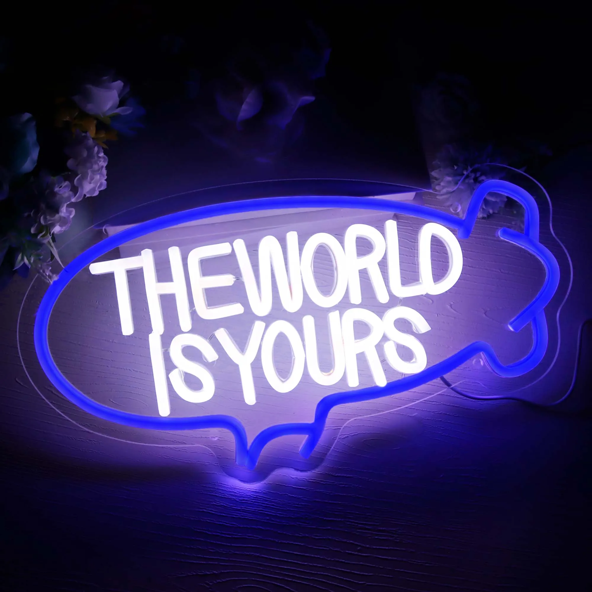 The World Is Yours Personalized Neon LED Lights Sign Bedroom Party Birthday Favors Room Christmas Bar Lamps Wall Decor