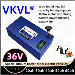 New 36V280ah20Ah50Ah30Ah18650 Lithium Battery Pack 250-3000W Large Capacity, High Power, Remote Battery+84V 2A Charger