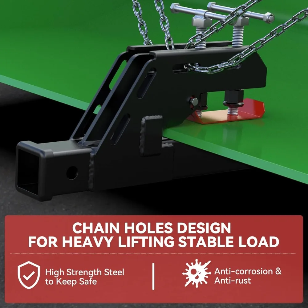 Tractor Bucket Hitch Adapter 2 Ball Mount Non Slip Trailer Hitch Receiver Attachment