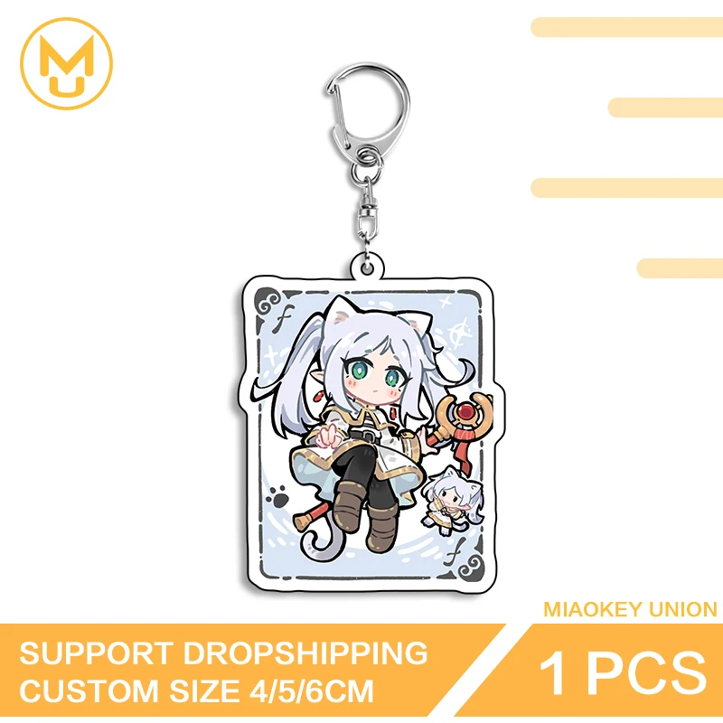 Kawaii Amusing Frieren Enchanting Artistic Double Sided Acrylic Keyring Customizable Simplicity Practical Key Ring Accessory