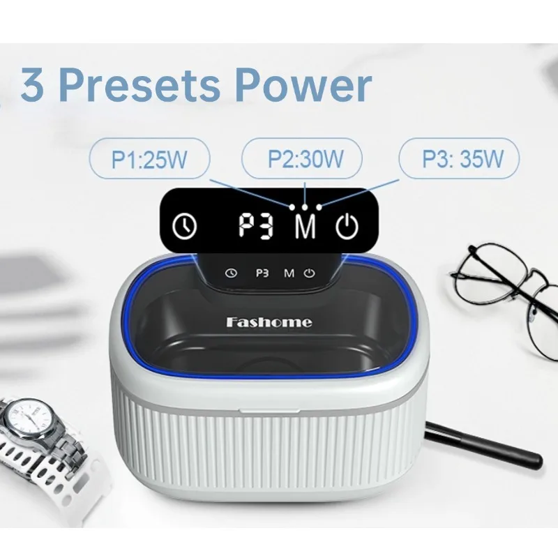 

Professional Ultrasonic Cleaner Adjustable Power with LED Light 45KHz 550ML Ultra Sonic Cleaner for Jewelry, Glasses, Eyeglasses