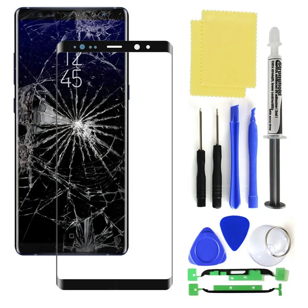 Replacement Front Glass Lens Screen Repair Kit for Galaxy Note 8 9 10