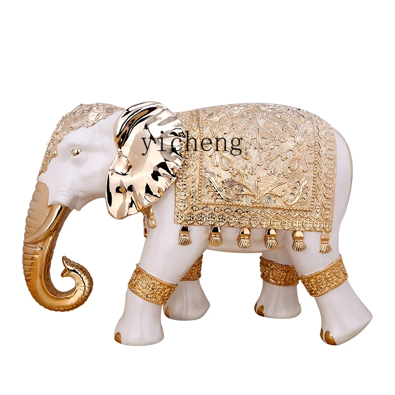 

ZK Fortune Bringing and Home-Exorcising Large Elephant Floor Ornaments Hotel Living Room Hallway Home Crafts