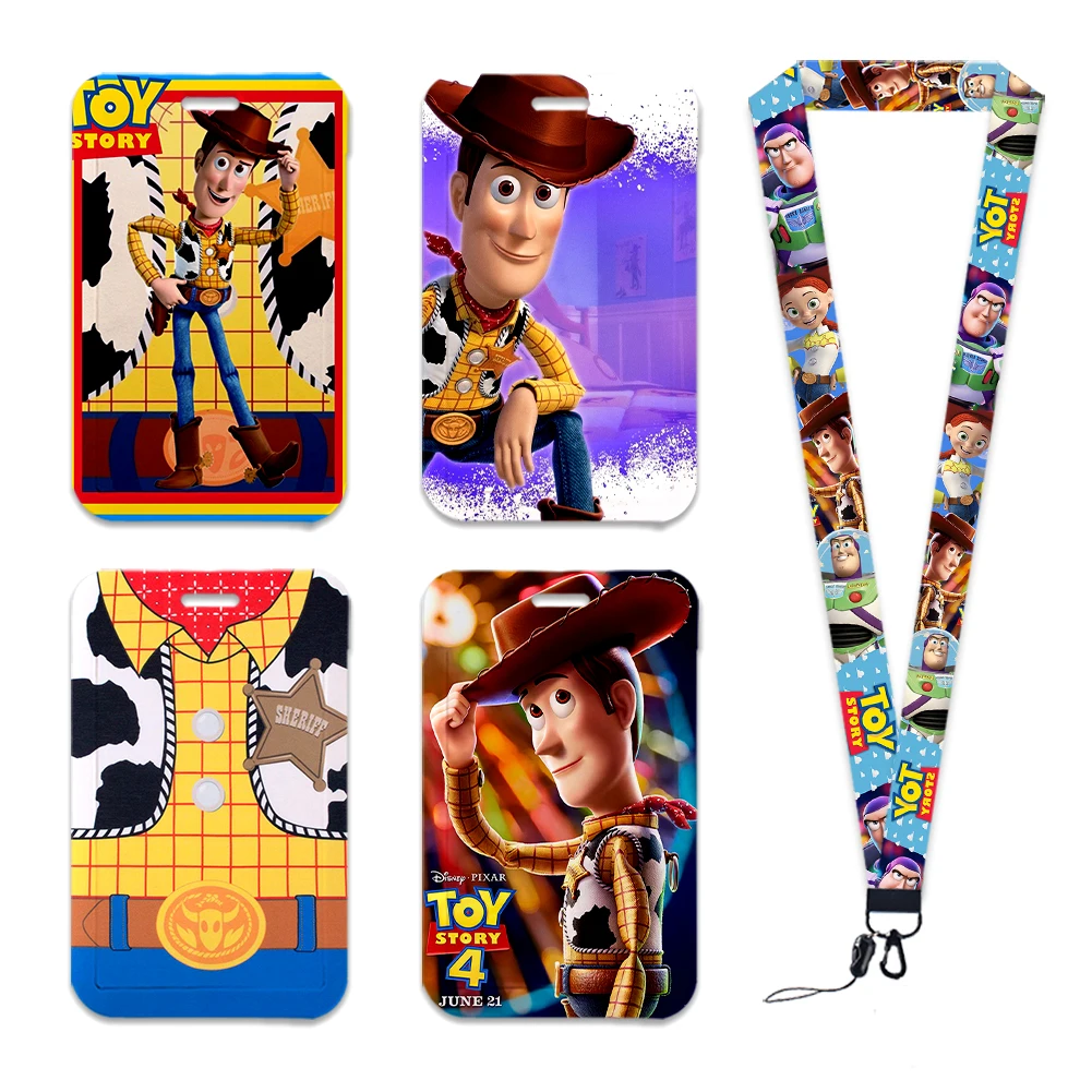 

Disney Toy Story Woody Neck Strap Lanyard Card Cover Cartoon Badge Holder Id Card Students Hang Rope Kids Girls Boys Gifts