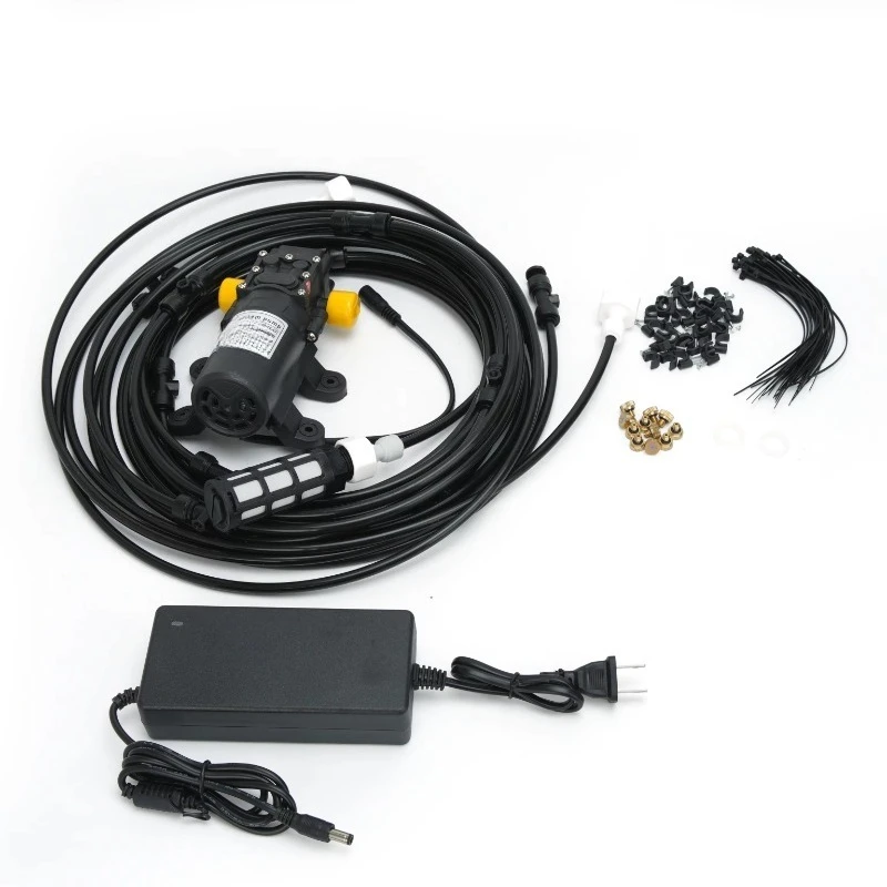 12V 6-18m low pressure atomizing irrigation spray system, fog garden atomizer, sir garden water spray cooling system