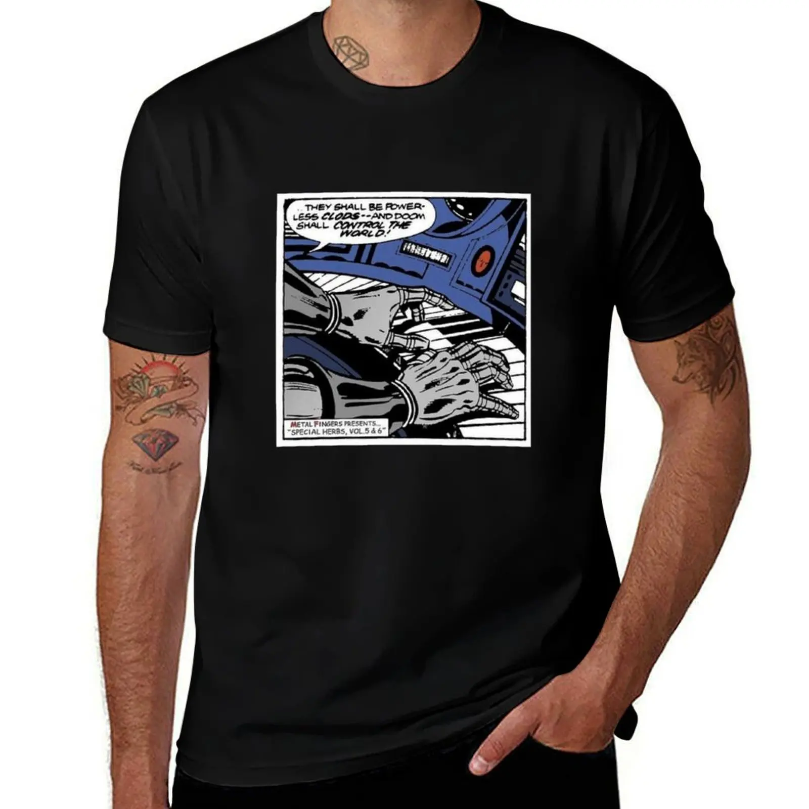 MF 'DOOM- Metal fingers presents special herbs T-Shirt Big and Tall Short Sleeve Tee T-Shirt