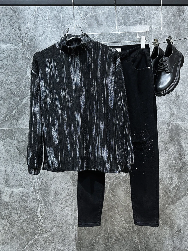 

Loose Knitted Base Layer T-irt Men's Casual Loose Korean Sle Tie Dye Design Sensation INS Trendy Me Inner Wear Top