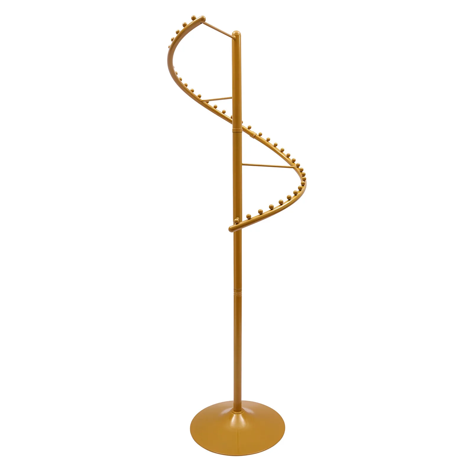 Modern Spiral Rotating Clothing Rack, Free Standing Heavy Duty Garment Rack Gold with Round Base Dividing Bars for Boutique or Showroom Commercial-grade Drying Rack