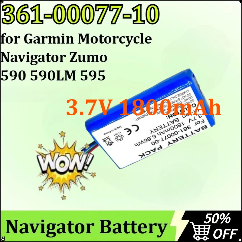 

For Garmin Motorcycle Navigator Zumo 590 590LM 595 010-01603-10361-00077-000 3.7V 1800mAh 361-00077-10 GPS Navigator Battery