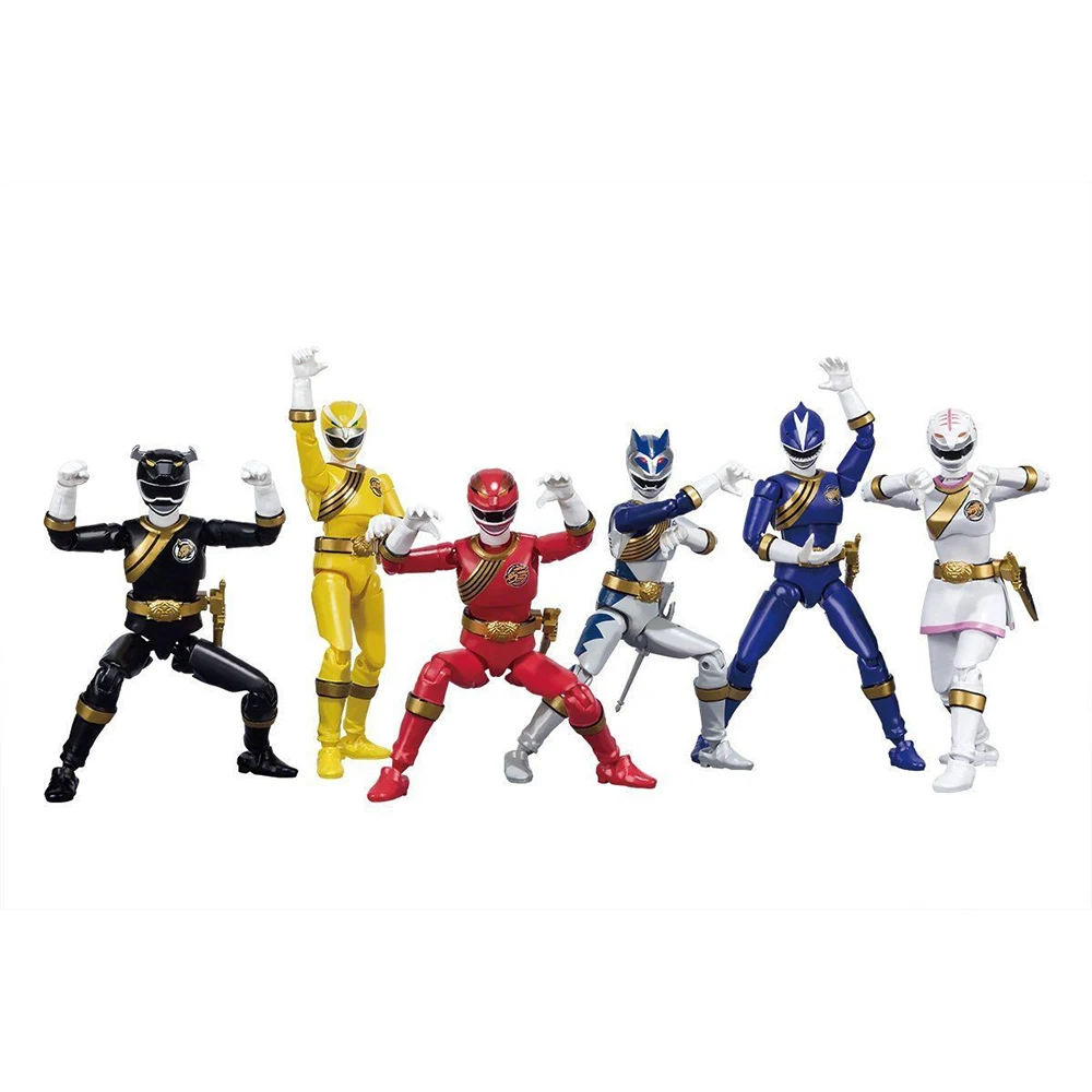 In Stock Original Bandai Shodo Super Power Rangers Wild Force Hyakujuu Sentai Gaoranger Full Pack Collection Good Giffts Figures